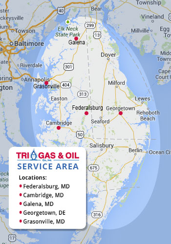 Service Areas of Tri Gas & Oil Co., Inc